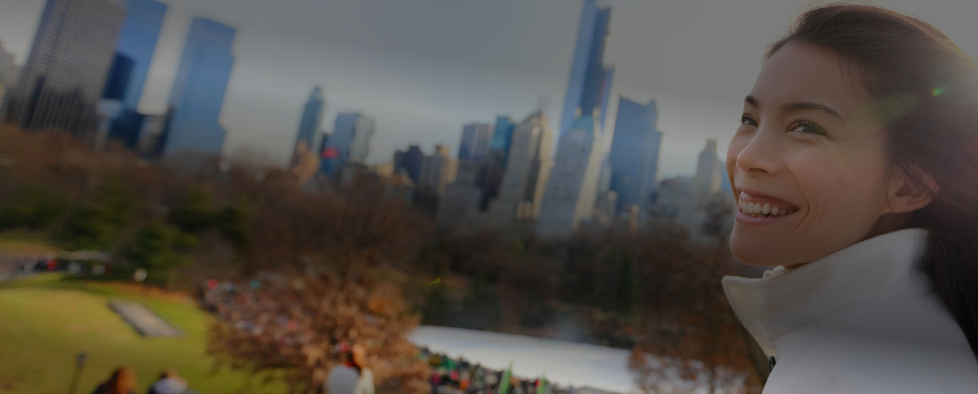 Smiling lady in park
